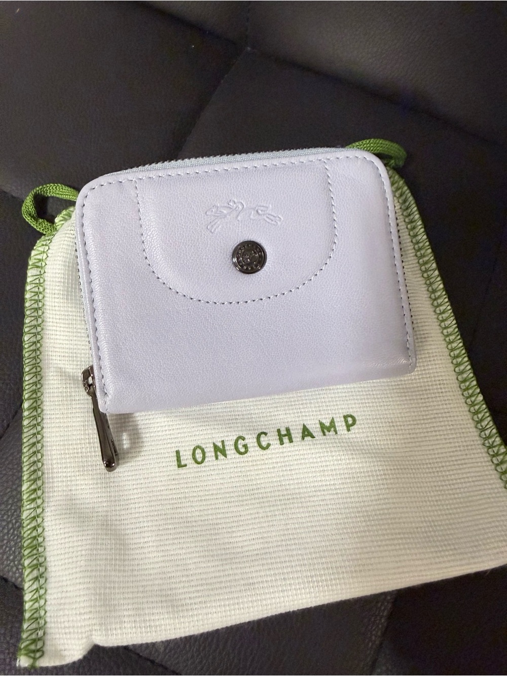Longchamp Lavender Mini Zip Wallet